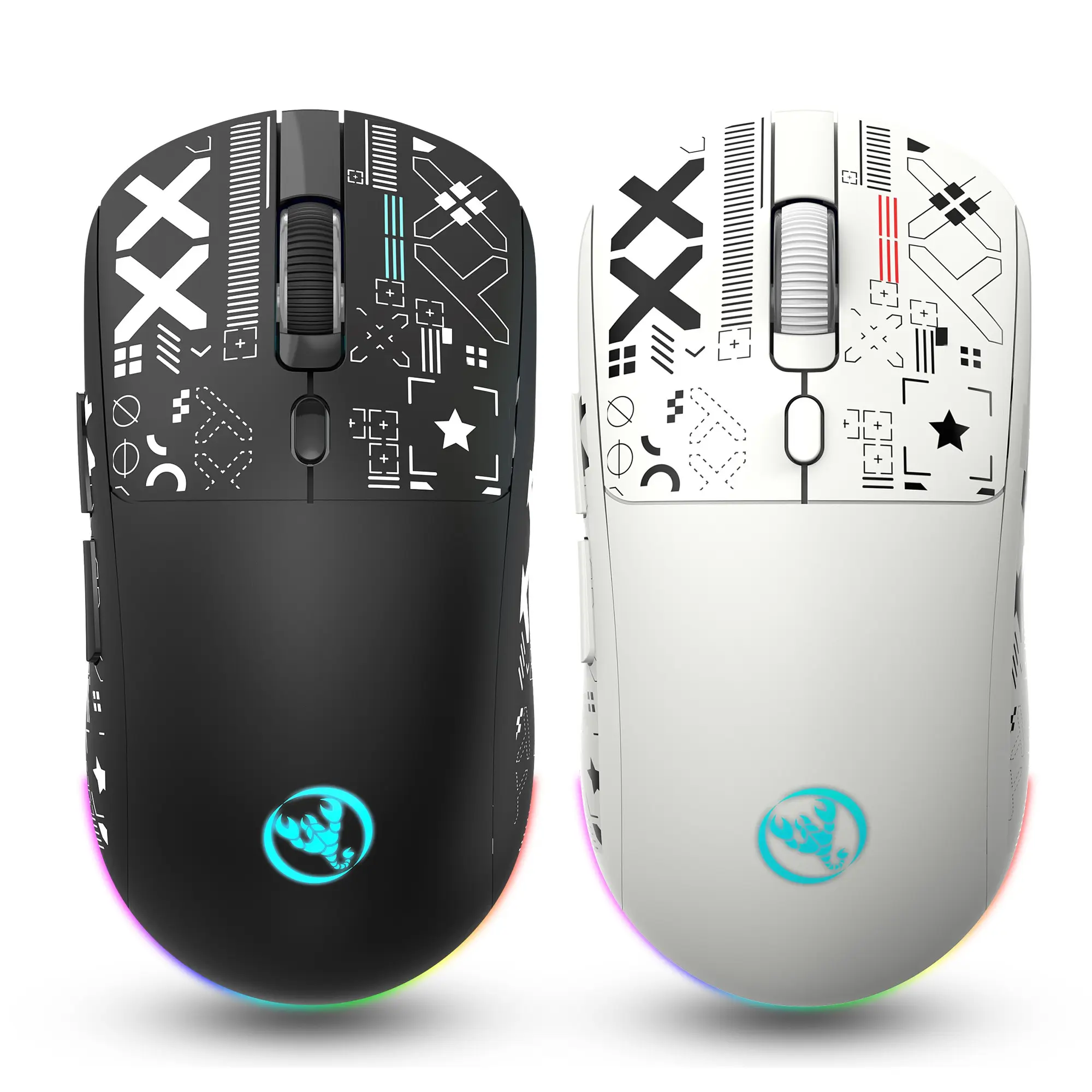 Tri-Mode Wireless Gaming Mouse, 2.4g Bluetooth-compatible USB-C, RGB Backlit Optical Sensor, Ergonomic Design, for Gamers & Office Use