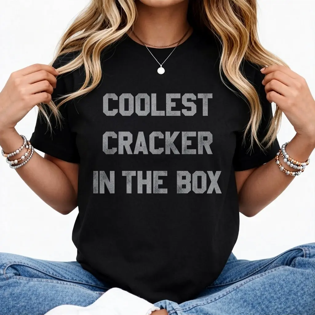 Coolest Cracker In The Box T-Shirt Made In USA For Women For Men [Block Core Threads cotton t-shirt/sweatshirt/hoodie, soft and comfortable]