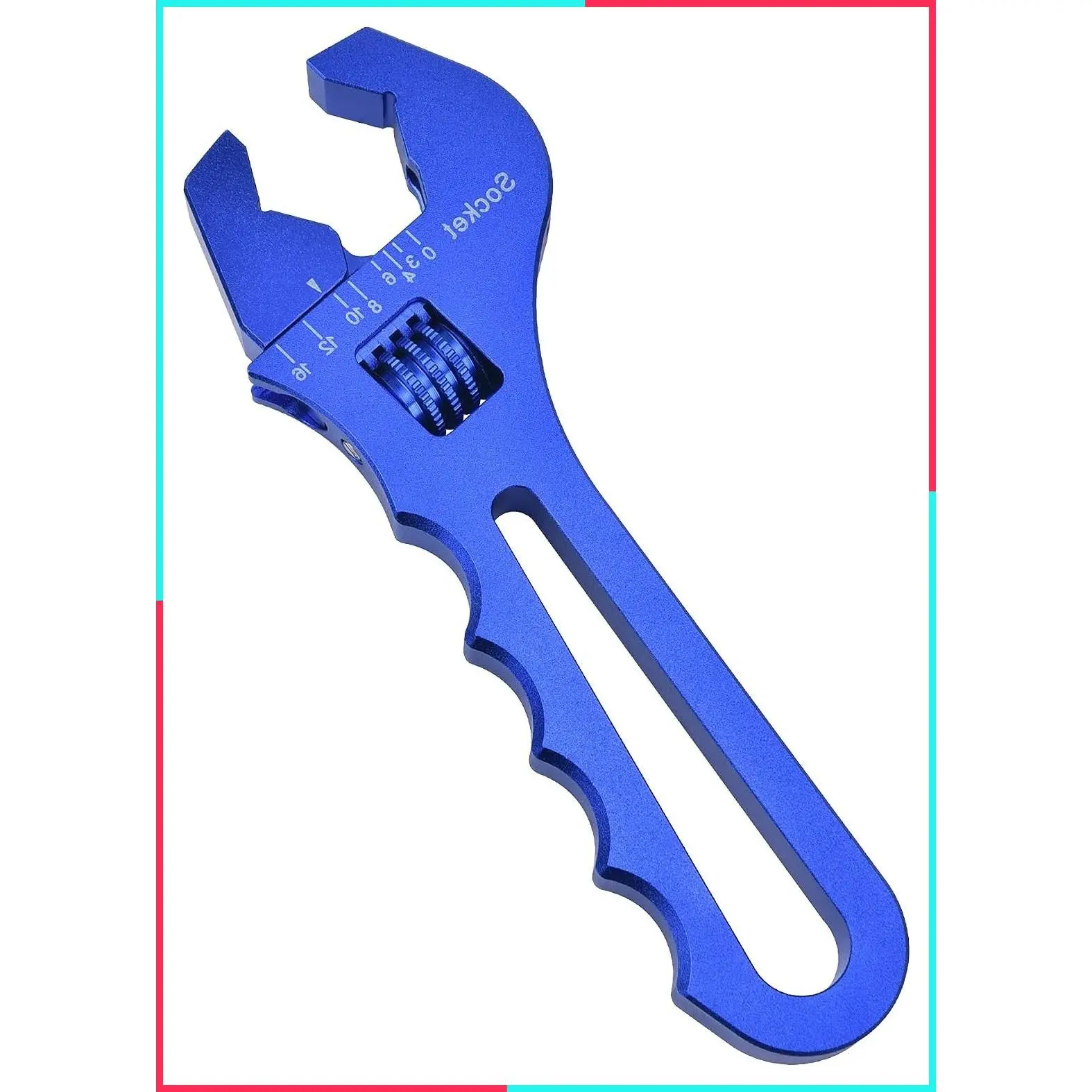 Adjustable AN Hose Fitting Wrench Spanner, Lightweight Aluminum, 3AN-16AN, Blue