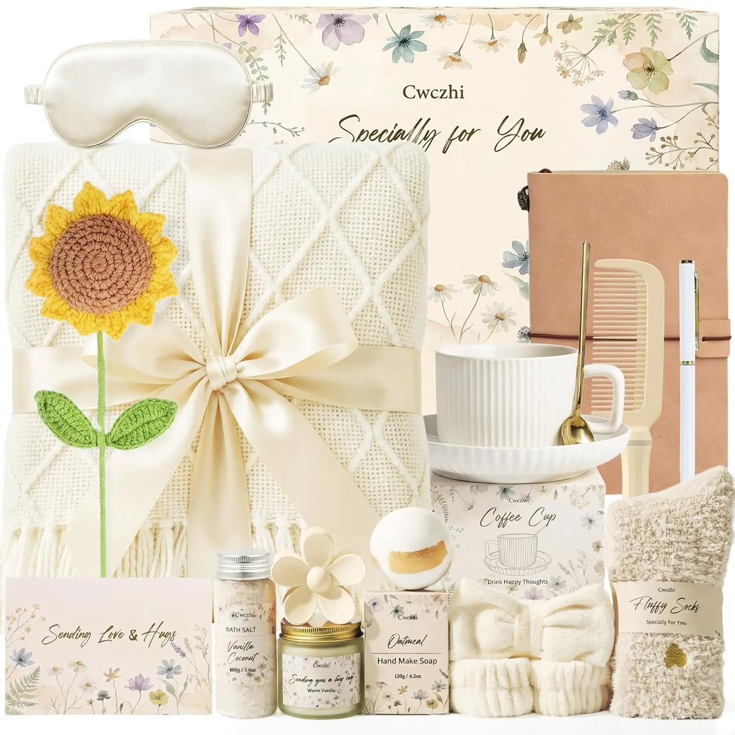 Day Gifts Happy for Mom Wife Grandma Daughter Siste,Self Care Gift Get Well Relaxing Spa Gift Basket Set