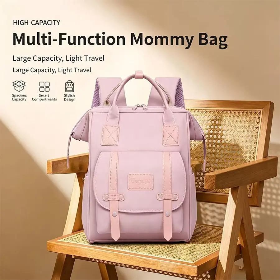 Stylish Large Capacity Mom Backpack Multi-Function Maternity Travel Storage Bag Women's Backpack, Spacious Dual Shoulder Bag for Outings and Baby Care, Multifunctional Backpack