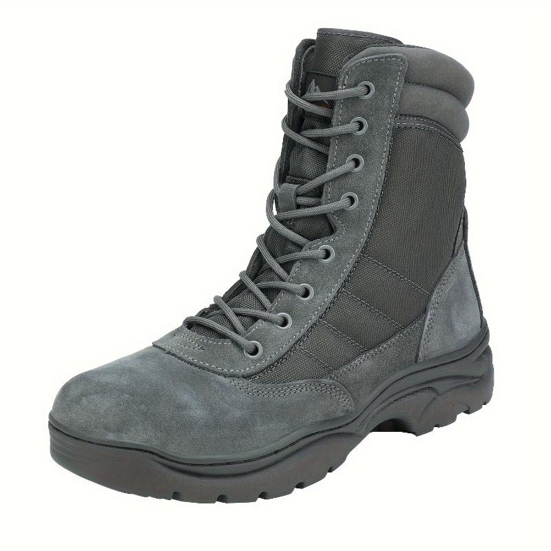 Men's Tactical Work Boots Side Zipper Leather Motorcycle Combat Boots Fathersdaygift Army Shoes Closed Boy Footwear Bota Lace Worker Pedal Chef cowboy boots men