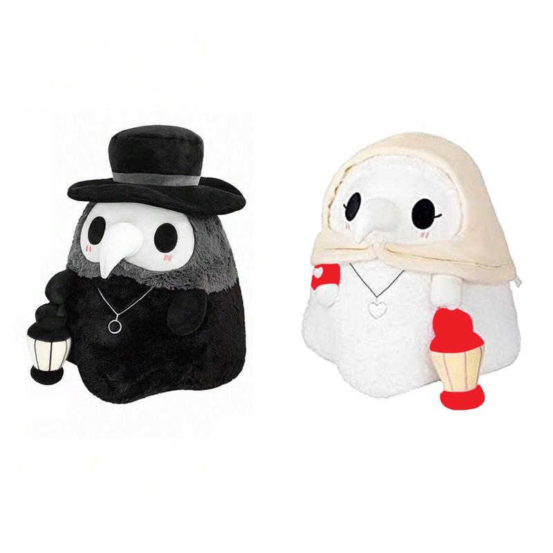 Cute Plague Doctor Design Plush Toy, 1 Count Horror Stuffed Plushie Pillow, Fluffy Plague Doctor Stuffed Figure Toy, Gift for Childern and Friends, Kreeptures Plushies, My First Addiction Toys, Halloween, Cuddly Stuffed Animal
