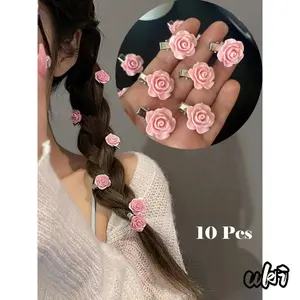 Floral Pattern Decorative Hair Barrette Set, Minimalist Daily Hair Accessory Made For Women And Girls, Stable Holding Structure Adapted For Thick Hair For Daily Styling, Casual Makeup Arrangement And Everyday Outfit Matching Needs room decor