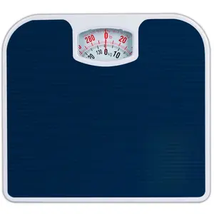 Analog Scales for Body Weight - Up to 300 LB - New - Anti-Skid Rubber Surface - Large Numbers - Analog Bathroom Scale - Affordable - Durable with 20-Year Assurance - Blue