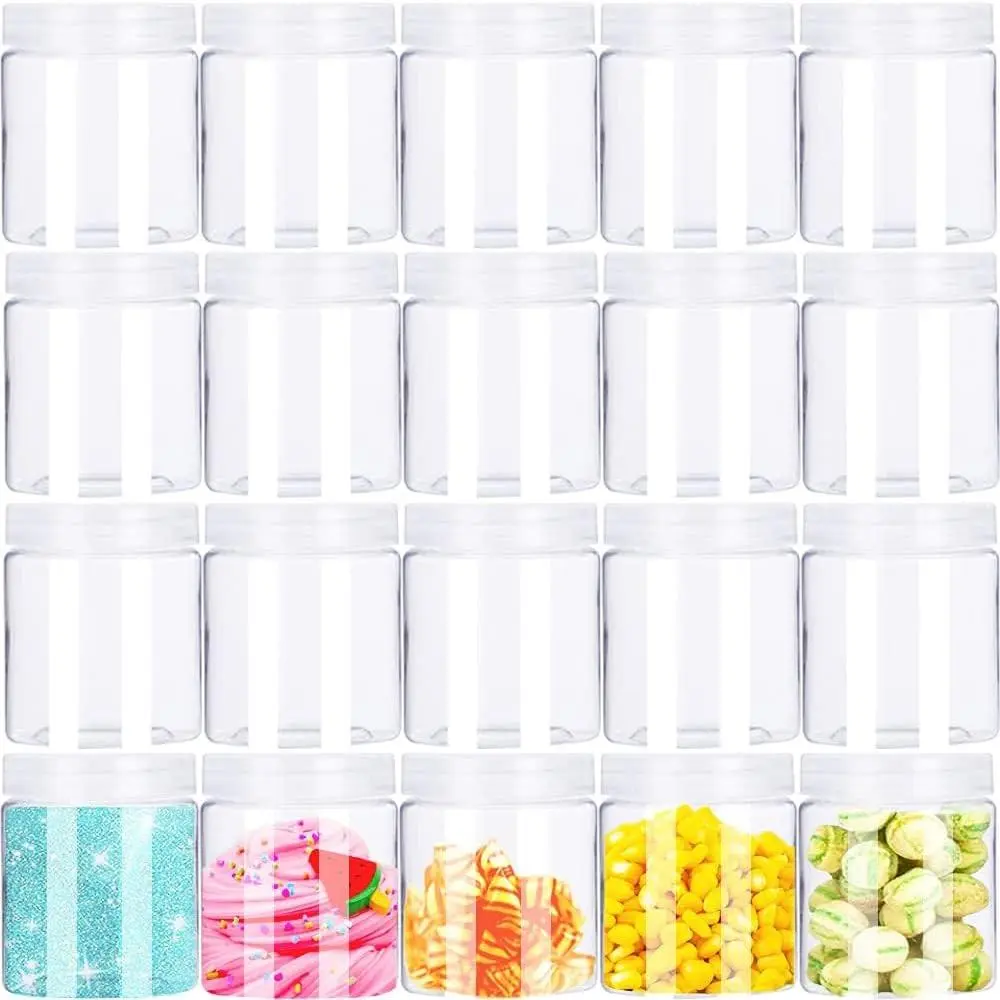 20 Pack 4oz Clear  Containers,Round Plastic  Jars with  | Transparent Storage Containers for ,,Butters, Making and  Storage