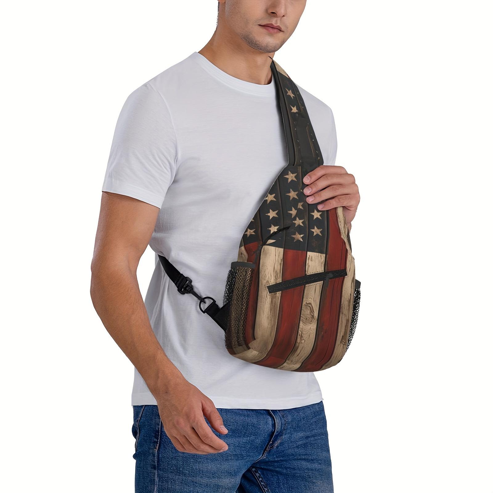 Crossbody Chest  Hiking  Vintage American Flag Shoulder  Folding Large Capacity Fashion Durable Can Be Used For Shopping, Work, Leisure  Beach  Fishing   Accessories  For School Back Christmas Gifts bag travel backpack