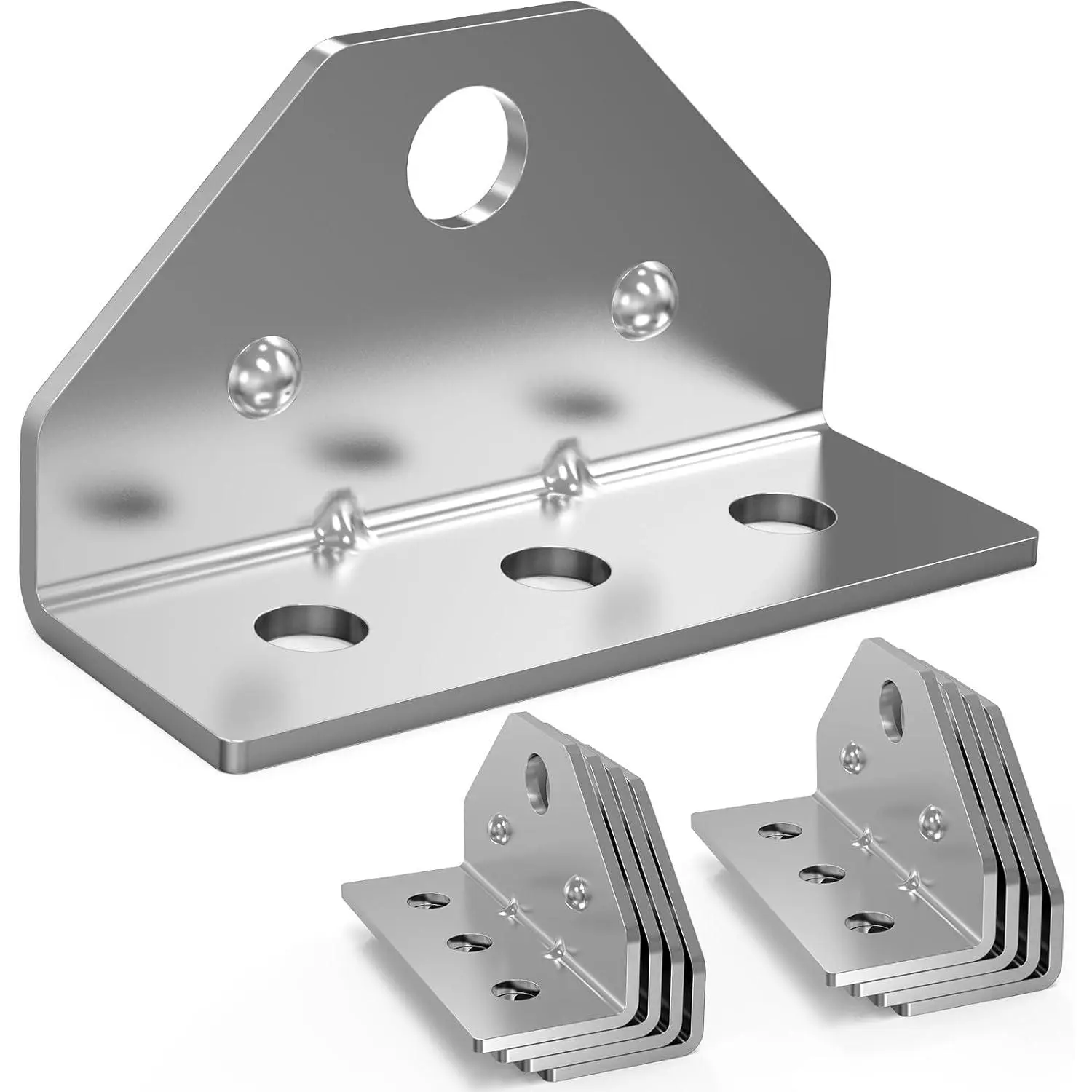 Boat Trailer Bunk Brackets 8-Pack - Galvanized Adjustable Swivel Top Angle Brackets for Pontoon/Jet Ski Trailers, Bolster Bunk Board Mounting Hardware