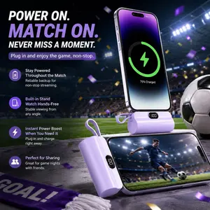 4500mah Mini Portable Power Bank, Tail Plug Charger, Digital Display, Compatible with iPhone 15/16, Samsung, Xiaomi, Ideal Gift, Emergency Power, Outdoor Use