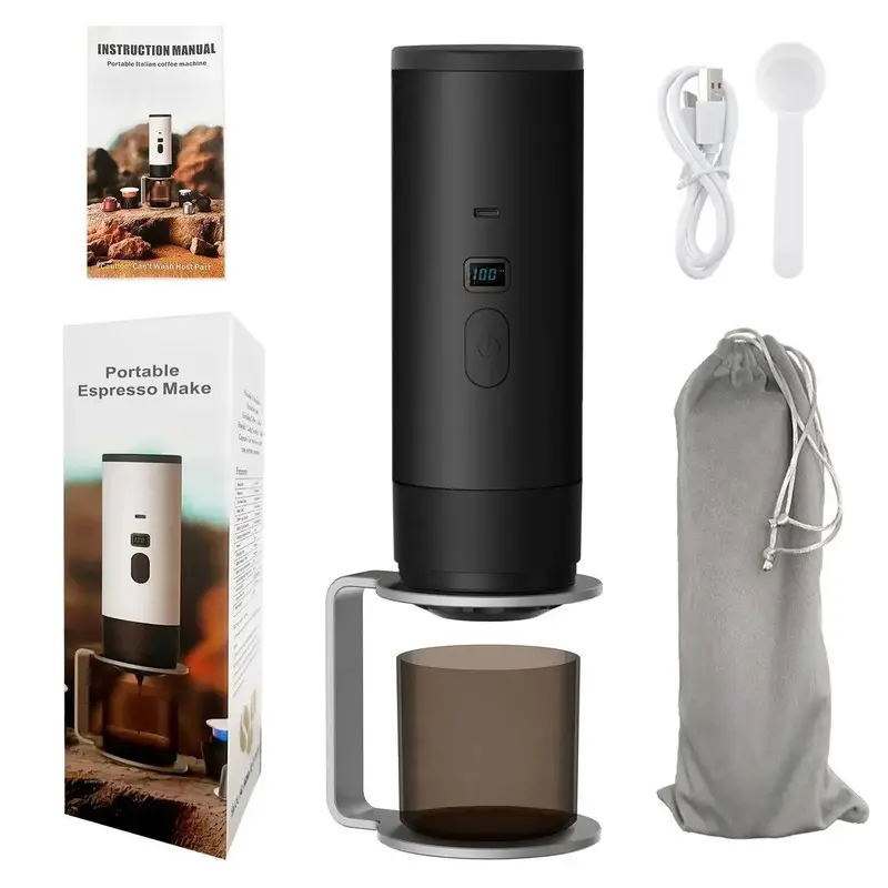 Mini Capsule Coffee Machine, Electric Compact Travel Italian Coffee Maker, Suitable for Home and Portable Use, Small Coffee Machine