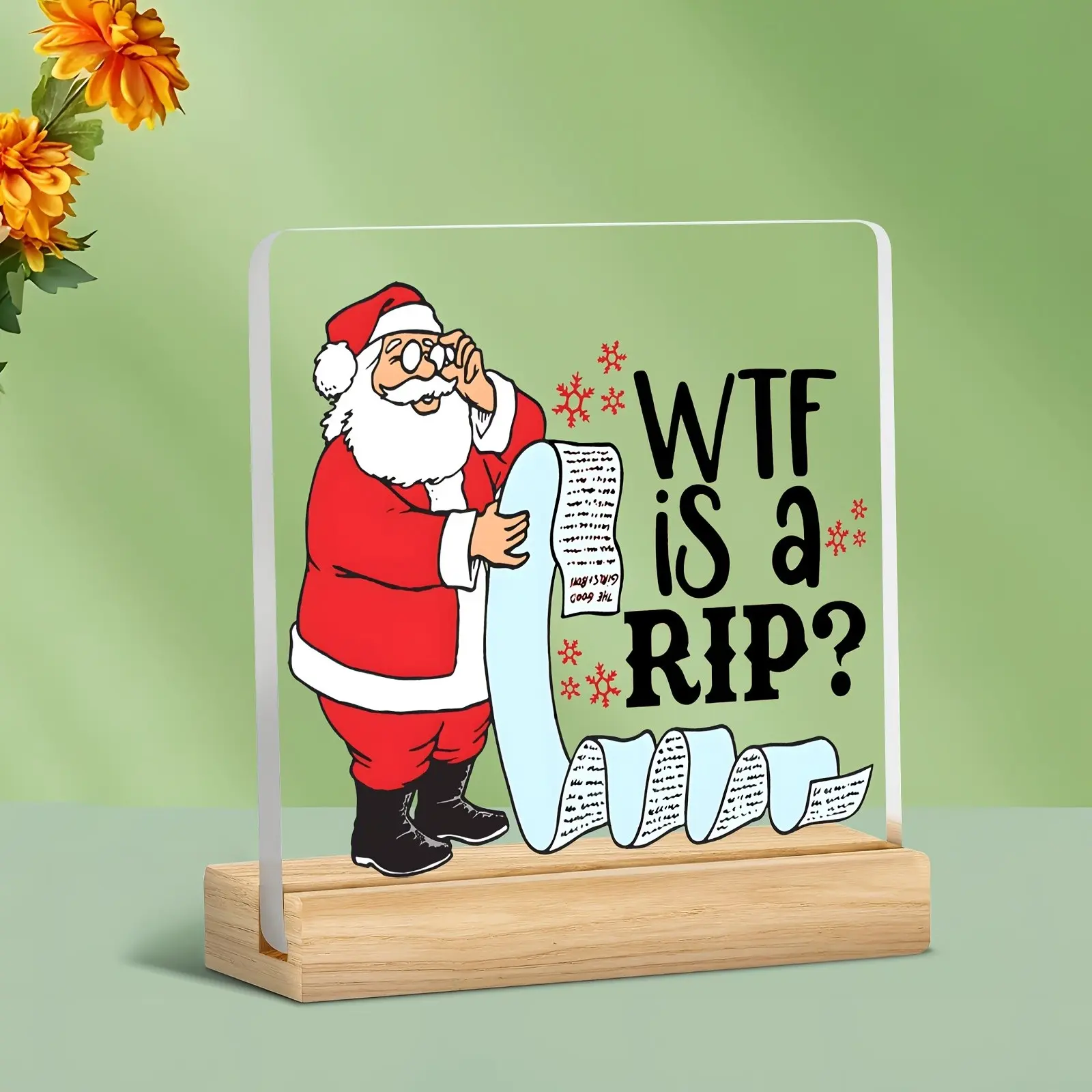 Humorous Christmas Ornament, 'what Ghost Is Rip?' Santa Decor, Fun Holiday Accessory, Office Party Decoration, Funny Room Gift