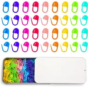 200 count  Markers for Crocheting, Crochet  Marker,  Knitting Markers with Sturdy Metal Storage Box, Essential Craft Tools for Knitting and Crochet Lovers