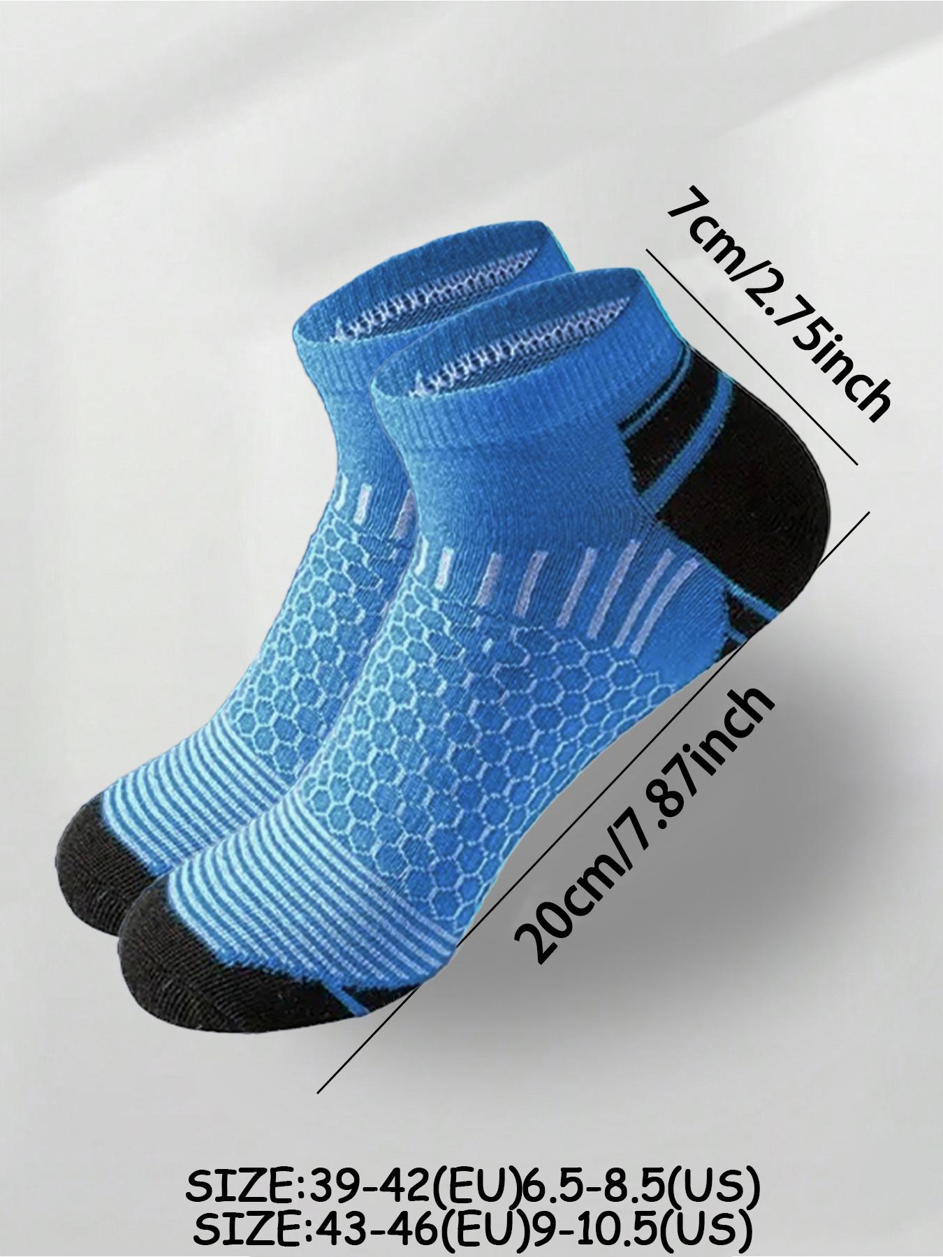 Men's Patchwork Honeycomb Print Ankle Socks, Sports Athletic Socks, Breathable Comfortable Socks for Daily Wear, Athletic Running Socks for Men