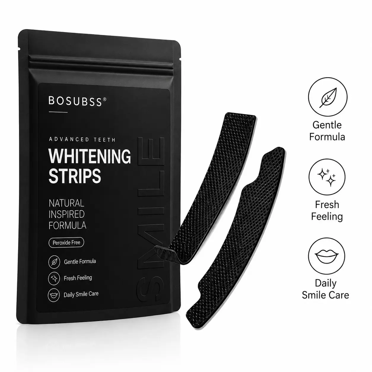 7 Pairs Smile Care Strips, Upper & Lower Oral Beauty Strips, Flexible Fit, Easy-Peel Design, At-Home Smile Routine