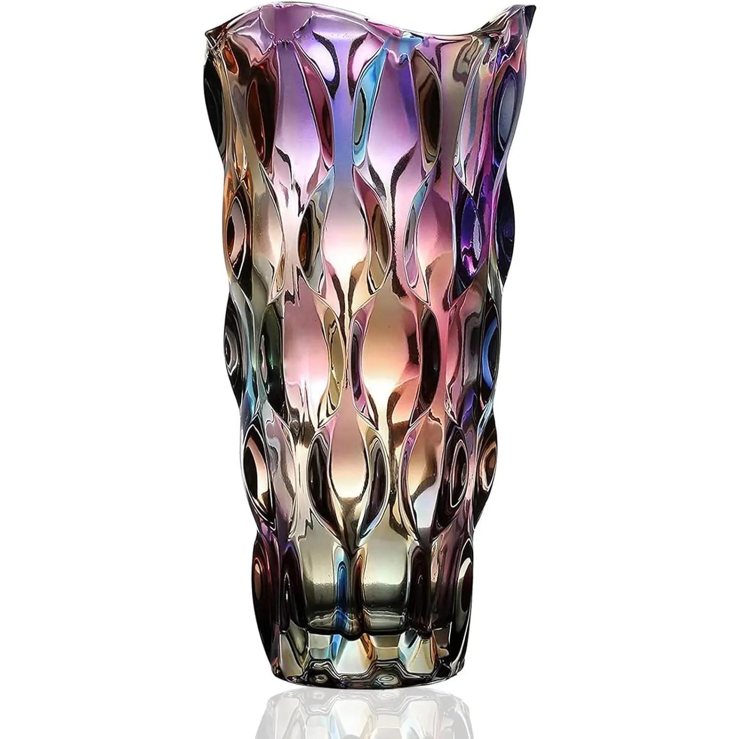 Glass Vases for Flowers,Thickened 3.4 lb Morden vases for Tables Centerpieces, vase for Home Decor, Crystal,Colorful and Clear Rose Large Vases Christmas Day Gifts(Heavy Duty)