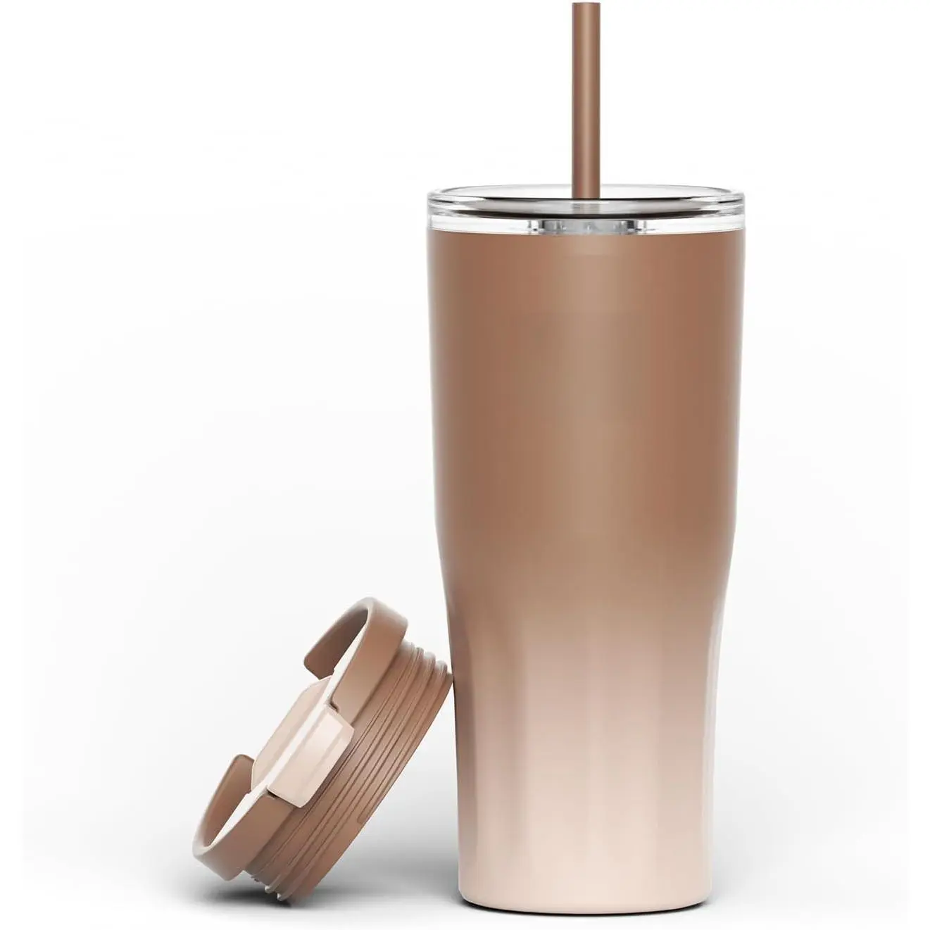 Ceramic-lined coffee travel mug - Stainless steel travel mug with ceramic lining and lid, suitable for enjoying hot or cold beverages at home or on the go