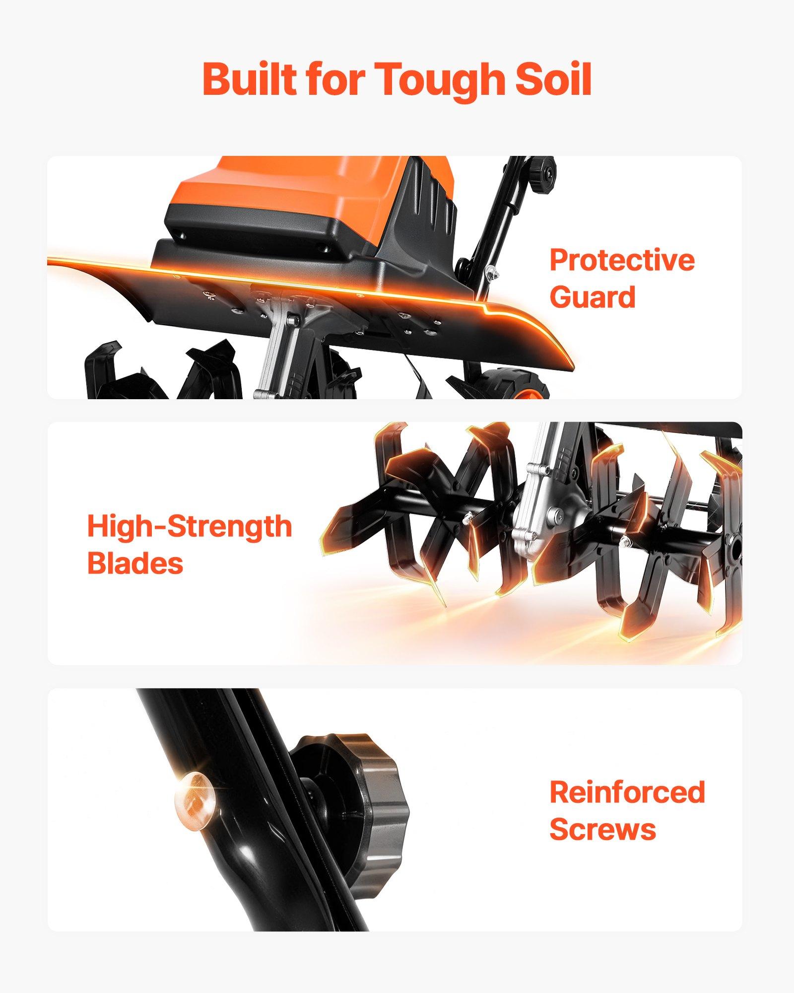 VEVOR Corded Electric Tiller, 18 Inch Tilling Width Garden Rototiller, 15-Amp Motor Heavy-Duty Tilling Machine, Cultivator with Steel Tines and Foldable Handle, for Lawn, Yard, and Gardening Care VEVOR Corded Electric Tiller, 18 Inch Tilling Width Garden Rototiller, 15-Amp Motor Heavy-Duty Tilling Machine, Cultivator with Steel Tines and Foldable Handle, for Lawn, Yard, and Gardening Care