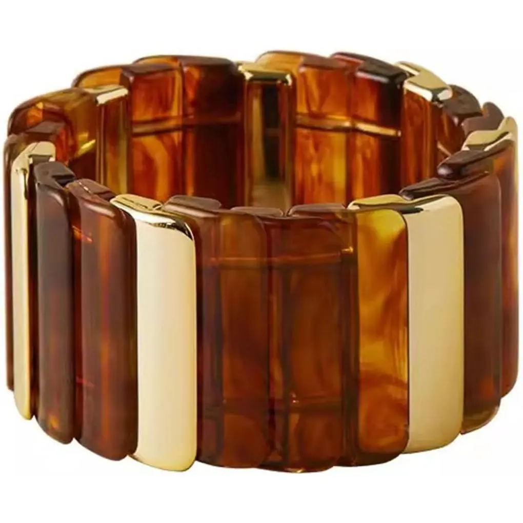 YMBYCM   Chunky Bangles Bracelets for Women | Stackable Stretch Bracelet Geometric Wide Wristbands Bangle