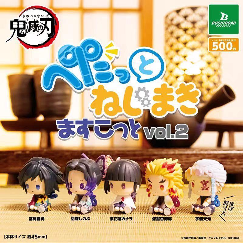 Genuine Action Figure Demon Slayer Kimetsu No Yaiba Akaza Kochou Shinobu Gacha Figure Model Toys