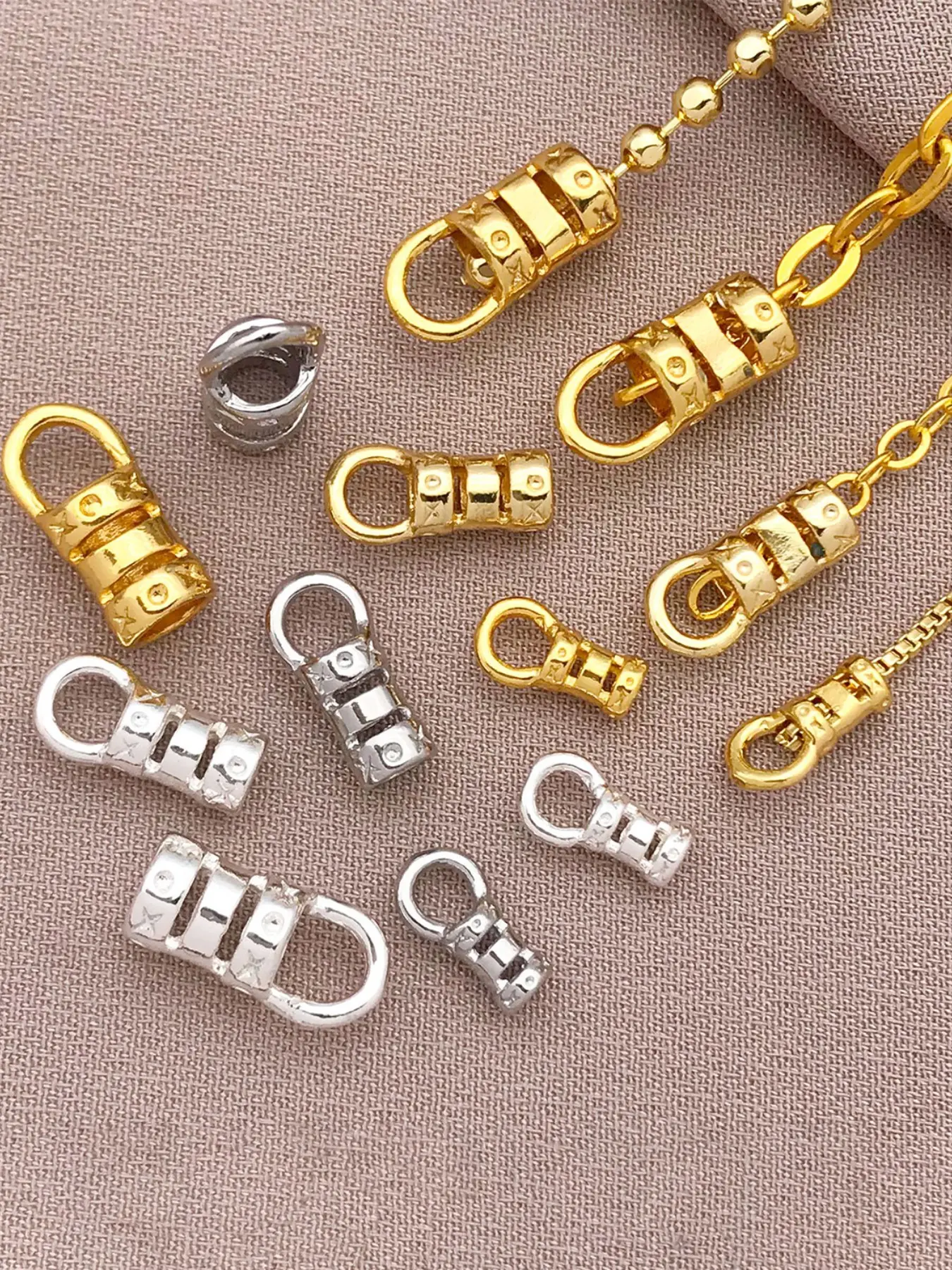 10pcs Gold/thick Silver Color/platinum Universal Buckle Necklace End Clip, DIY Jewelry Making Accessories, Bracelet Clamps