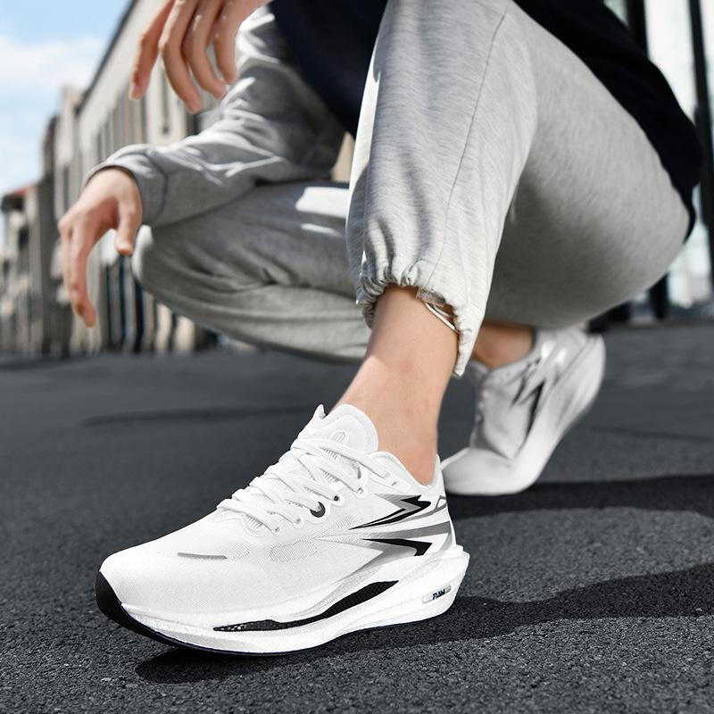 (New)Professional Carbon Plate Marathon Shock Absorption Soft Sole Running Shoes| Men'S Sports Shoes with Upper and Rubber Sole, Low Top Design, All-Season