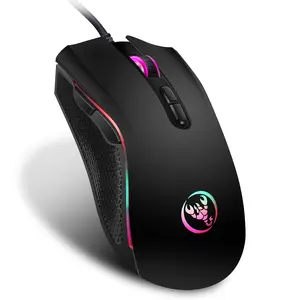 Hxsj-A869 Colorful Light Game Mouse, E-Sports Cable Mouse, Adjustable Dpi Four Gears, 3200 Dpi, Wired Right-Handed Mouse