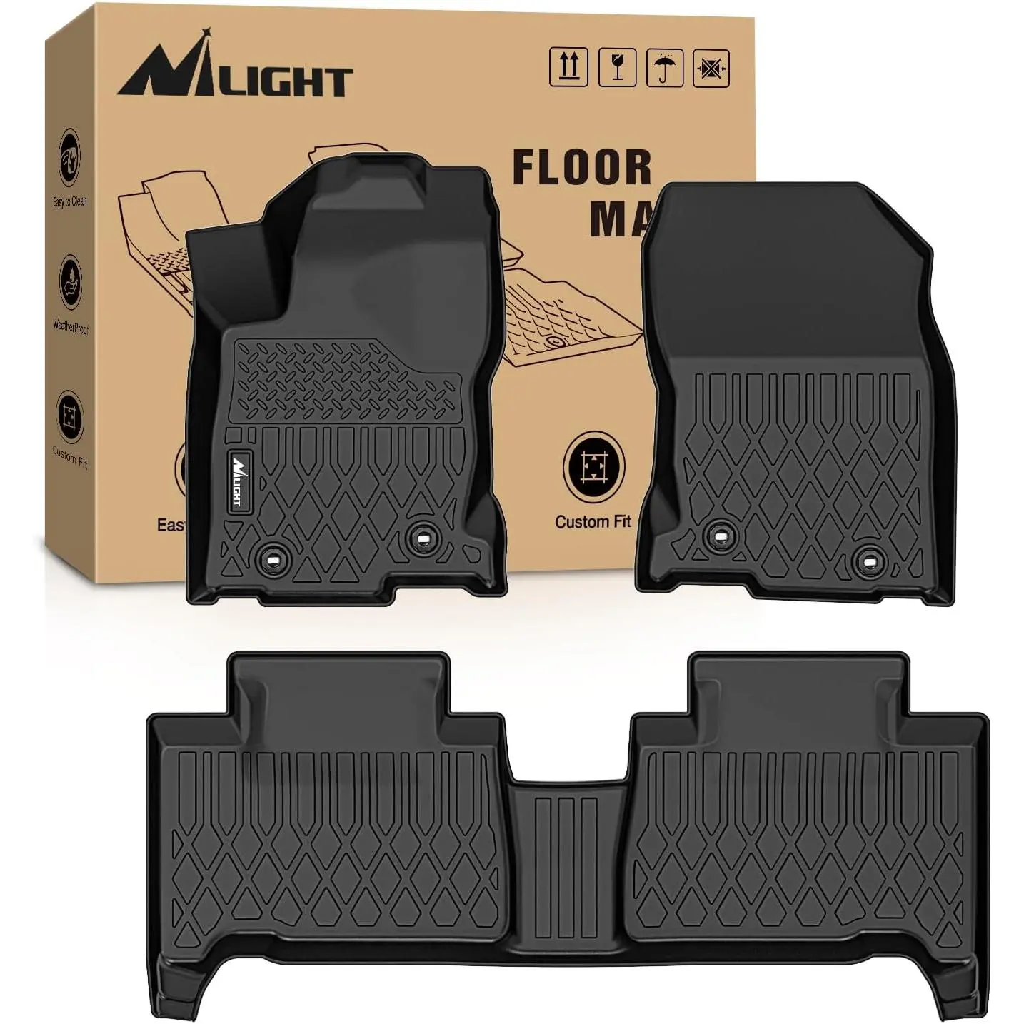 Nilight TPE Floor Mats & Mat for Lexus NX, NX200t, NX300, NX300h (2015-2021), All-Weather Custom-Fit Heavy-Duty Car Floor Liners, Mat Floor Mats