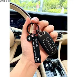 A-Z Initial Keychains, Car Key Pendant, Boyfriend Driving Safety Gift, Birthday & Father's Day Present, Elegant Love Letter Design, Key Ring
