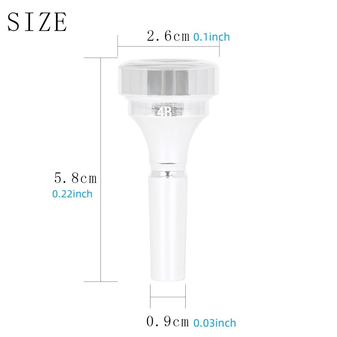 Professional Silver Plated Short Trombone Mouthpiece, 2 Counts Trombone Mouthpiece, Musical Instrument Accessories for Trombone Lovers