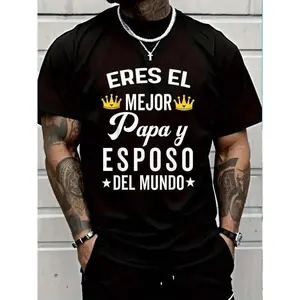 Regalos Para Papa Dia Del Padre Camiseta Mejor Esposo T-Shirt Short Sleeve T-Shirt Women's Men's Graphic Tee Causal Tops Women's Men Graphic Tee