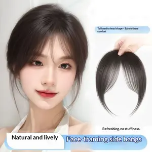 French figure bangs wig bangs natural hair piece forehead trimming fluffy light air bangs fake bangs
