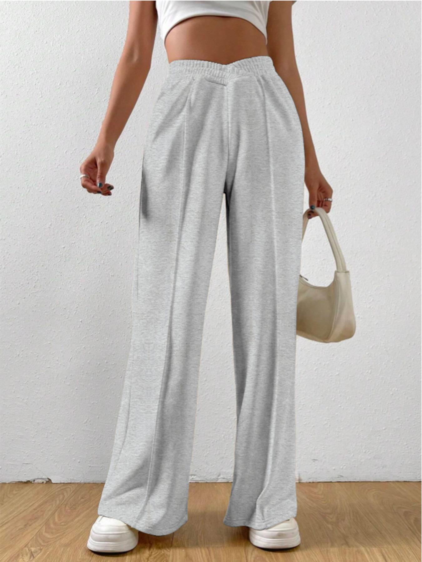 Women's Cross Waist Sporty Pants, Loose Fit Autumn Winter Sweatpants, Casual High-Waisted Long Leggings for Ladies, Athleisure Style Bottoms