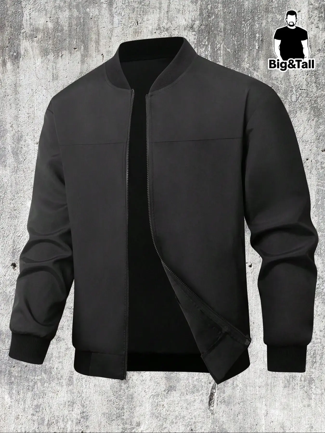 Men's Plus Size Casual Zipper Jacket, Lightweight Windbreaker, Fall Golf Workwear, Business Attire, Fitted Outdoor Sports Jacket, Coats