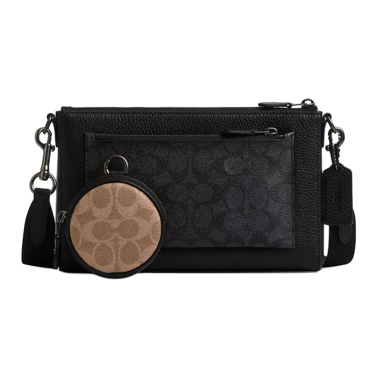 COACH Holden 26 Monogram-Printed Leather and Fabric Crossbody Bag for Men, Brown and Black
