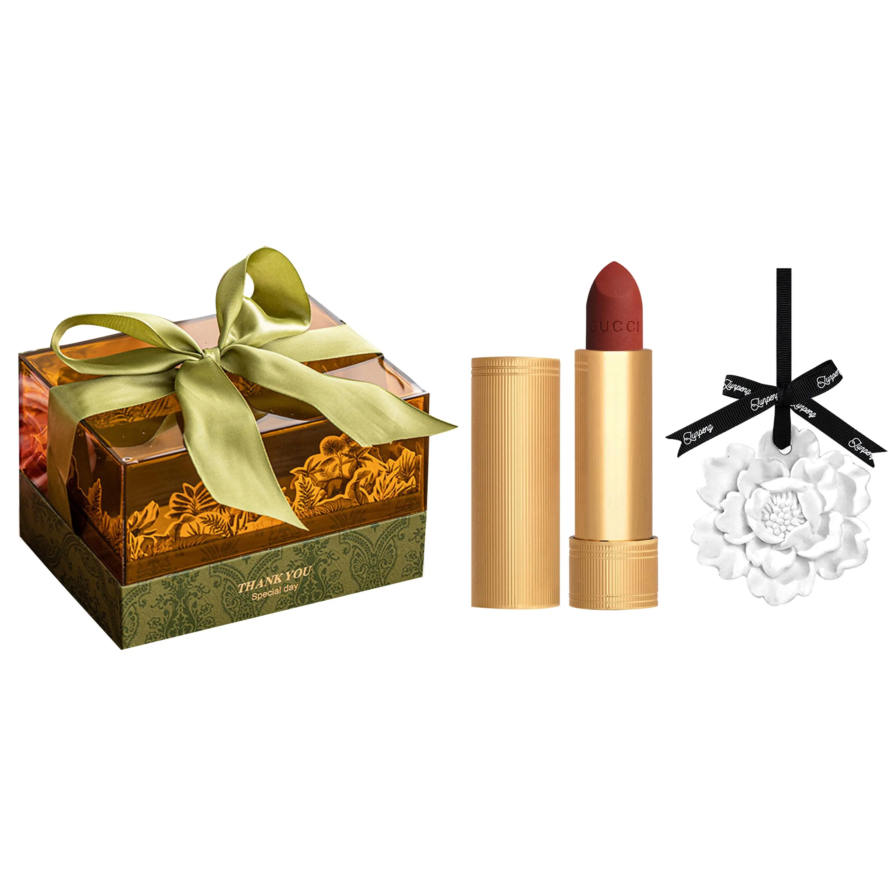 GUCCI Golden Tube Acrylic Mori Style Box Lipsticks Soft Matte Long Lasting Complexion