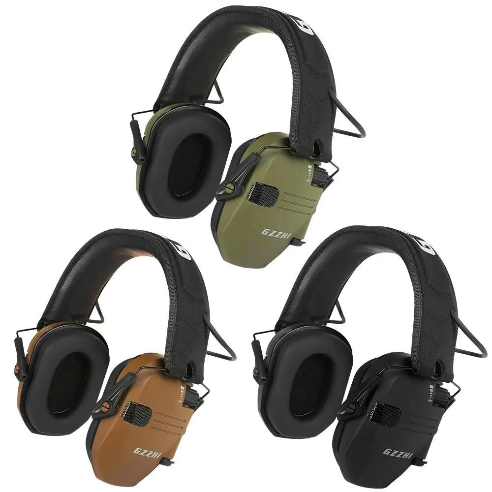 Professional noise-reducing shooting CS tactical earmuffs, outdoor sound-isolating earmuffs, head-mounted tactical noise-reducing and sound-enhancing ear protection, suitable for competitions, hunting, and specialized electronic noise-reducing earmuffs