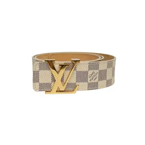 Pre-owned LOUIS VUITTON White Checkerboard Belt 85cmP216955019