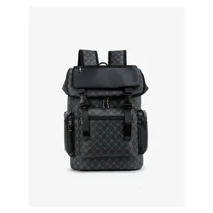 2026 New Plaid Pattern Large-Capacity Korean-Style Men's Backpack, Casual Travel Laptop Bag, Daily Outdoor Shoulder Bag
