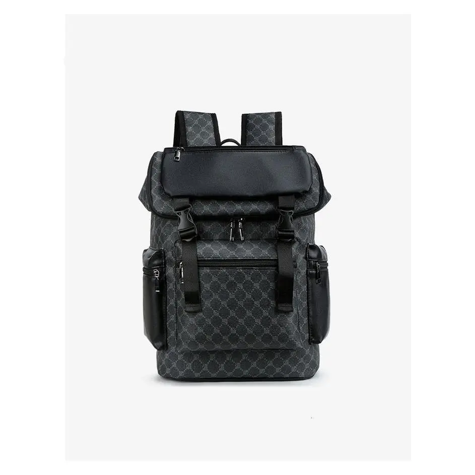 2026 New Plaid Pattern Large-Capacity Korean-Style Men's Backpack, Casual Travel Laptop Bag, Daily Outdoor Shoulder Bag