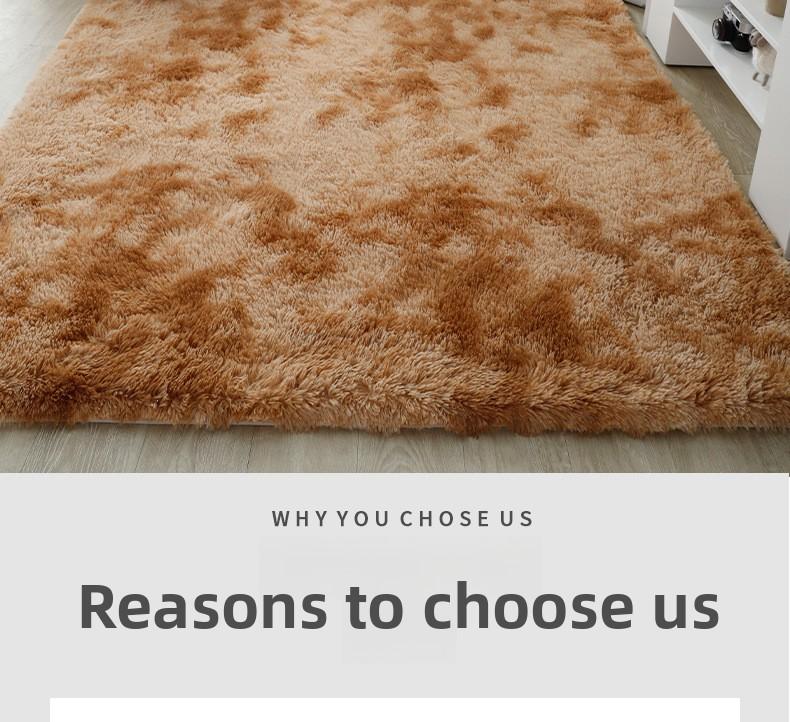 Washable Long Plush Tie-Dye Gradient Home Rug for Living Room, Bedroom, Sofa Side, Bedside and Bay Window