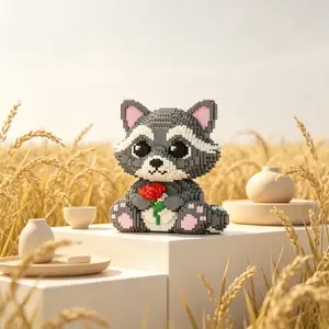 Handcrafted Rose Bear 3D Puzzle Sculpture, Ideal Home Office Decor, Perfect Gift for Holidays, Unique Handmade Decoration Piece