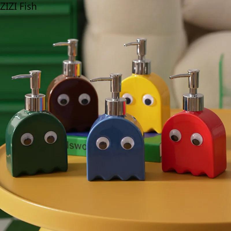 Cute Cartoon Ghost Soap Dispenser Modern Creative Ceramic Hand Sanitizer Bottle Lotion Bottle Hotel Home Bathroom Accessories