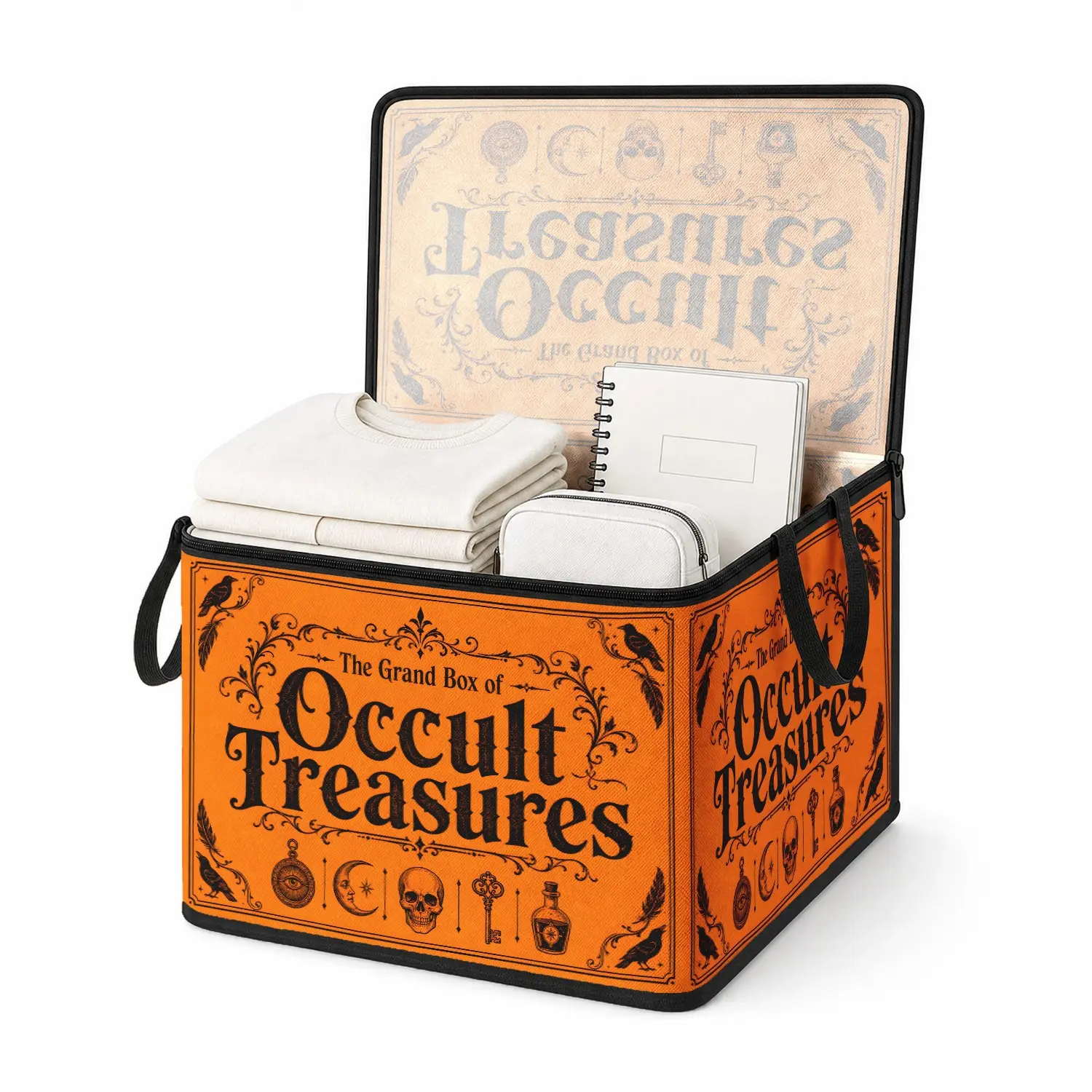 Retro Mystery Collection Storage Box, Large Capacity Foldable Organizer, Ideal for Clothes, Files, Shoes, Office, Bedroom, Moving, Folding Storage Bins