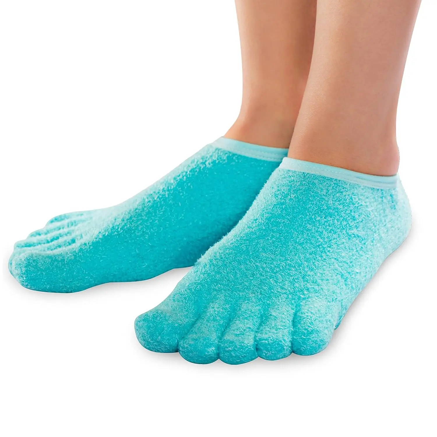 5- Gel Lined Foot Moisturizing Socks by  – Aloe & Shea Infused Fuzzy Hydrating Socks - Soft  Moisturizer  & Pedicure Socks for Dry Cracked Heels, Calluses - Size: XX-Small