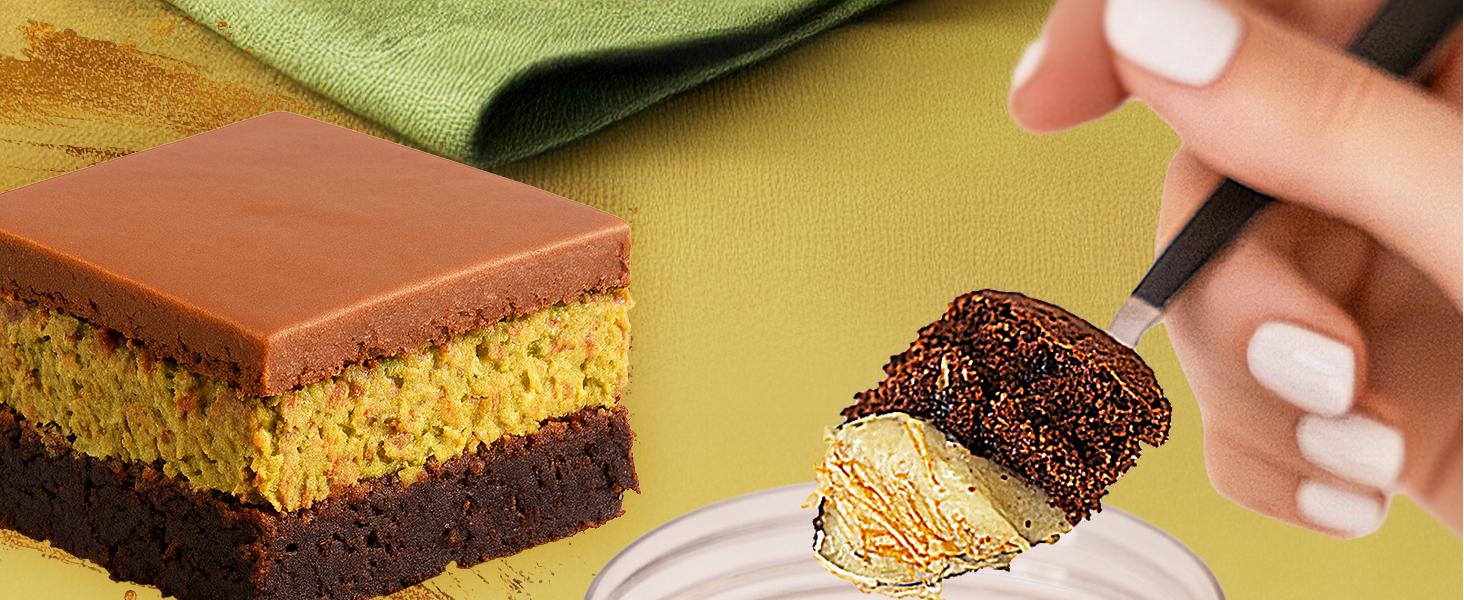 Chocolate Pistachio Brownie Cake – 14.1 oz| Rich, Moist Dessert with Premium Pistachios| Handmade Luxury Gift Treat