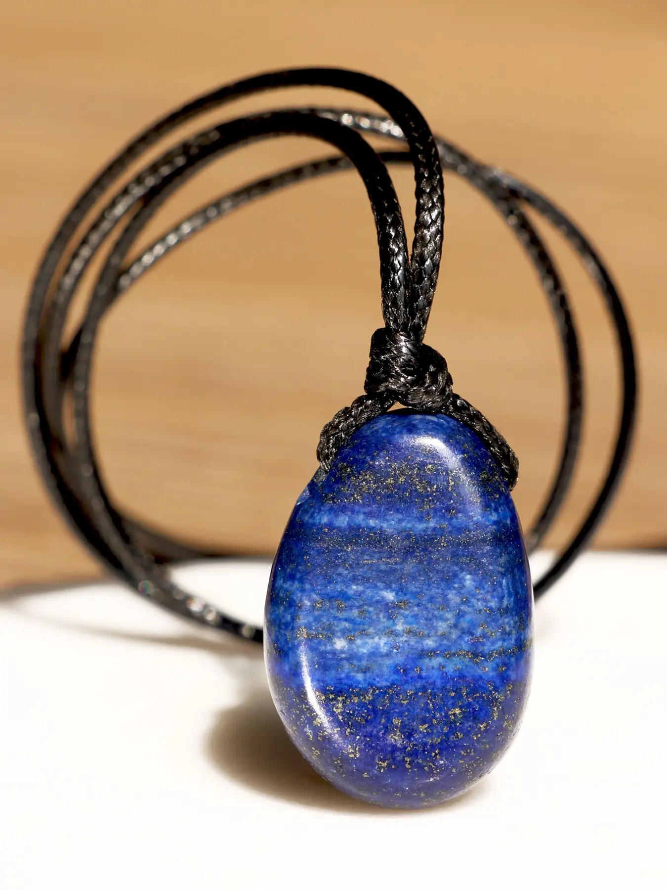 Bohemian Lapis Lazuli Pendant Necklace, Unisex Natural Stone Jewelry, Courage Guardian Gift, Party & Vacation Accessory