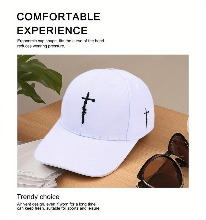 [2pcs/Set] Unisex Black & White Baseball Caps – Exquisite Cross Embroidery, Breathable Acrylic Duckbill Design, Durable Sports Headwear for Outdoor Activities