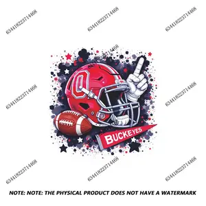 Football helmet sticker+ champion gesture+ BUCKEYES team logo dynamic and energetic football sticker