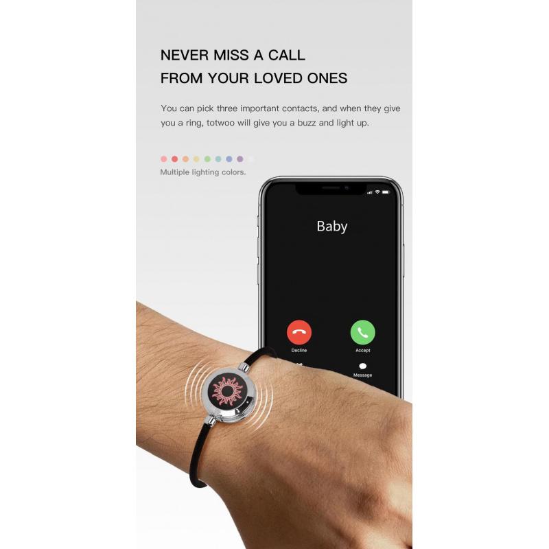 [Creative Gifts]totwoo Long Distance Touch Bracelets with Sun&Moon Functional Love Connect Gift For Boyfriend or Girlfriend or your Family