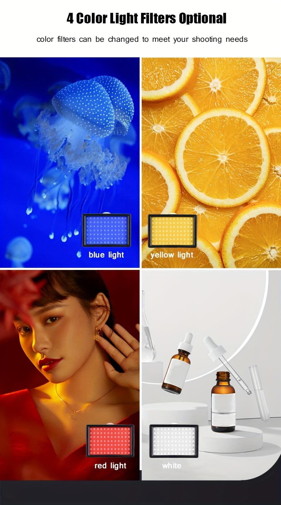 2/3pack Vloging Photo Studio LED Video Fill Lamp Light Panel Photography Lighting Kit Dimmable 5600K Video Studio Streaming Lights with Adjustable Tripod Stand and 4 Color RGB Filters for Table Top Photo Video Shooting